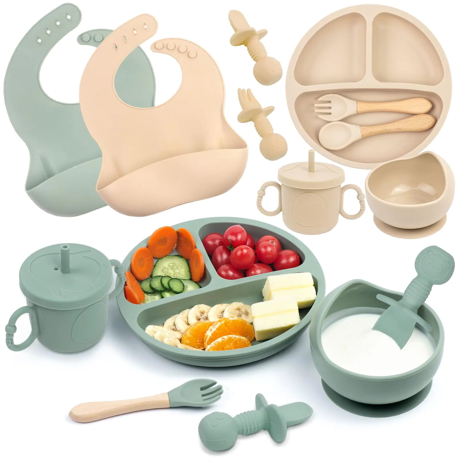 Silicone Baby Feeding Set 18PCS Baby Led Weaning Supplies